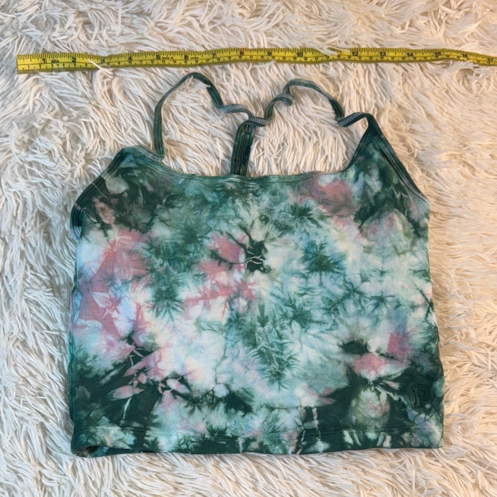 PINK Victoria's Secret Green and‎ Pink Tie-Dye Camisole